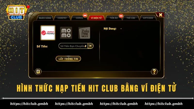 Form nạp tiền qua ví điện tử Form nạp tiền qua ví điện tử