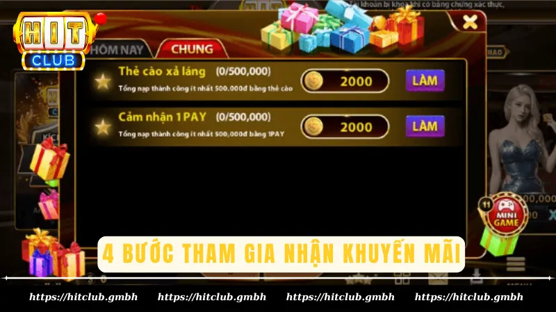4 bước tham gia nhận khuyến mãi 4 bước tham gia nhận khuyến mãi